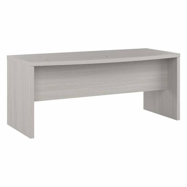 kathy ireland Echo 71.97 in. Bow Front Rectangular Gray Sand Desk ...