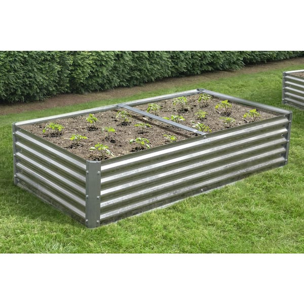 Arrow 70 in. L x 36 in. W x 17 in. H Silver Galvanized Metal Raised Garden  Bed RBG703617 - The Home Depot