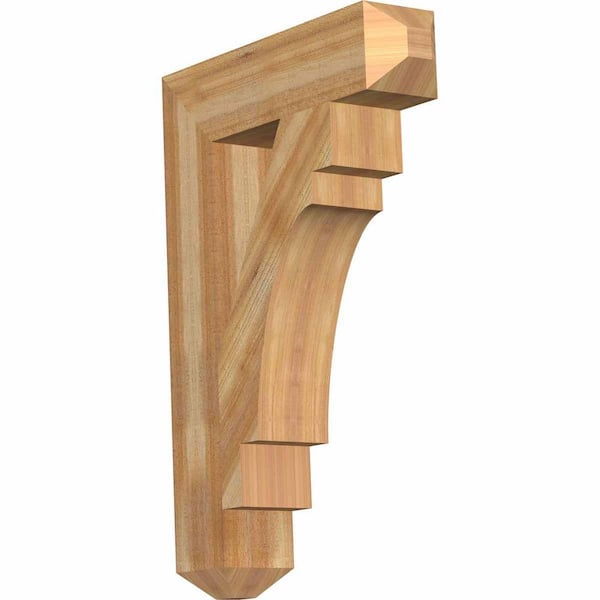 Ekena Millwork 6 in. x 38 in. x 26 in. Western Red Cedar Merced Craftsman Rough Sawn Bracket