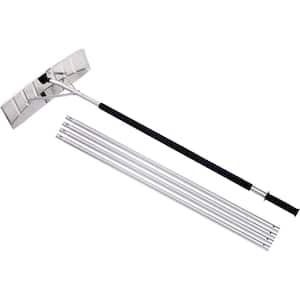 238 in. Silver Retractable Aluminum Snow Rake, Light Roof WITH 25 in. Blades, Snow Removal Tools