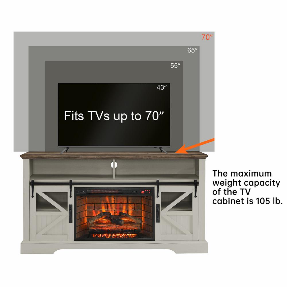 Hooure 60 in. Freestanding Electric Fireplace in Jasmine White