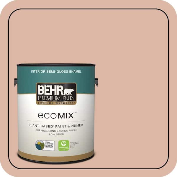 1 gal. #220E-3 Melted Ice Cream Semi-Gloss Enamel EcoMix Plant-Based Interior Paint & Primer