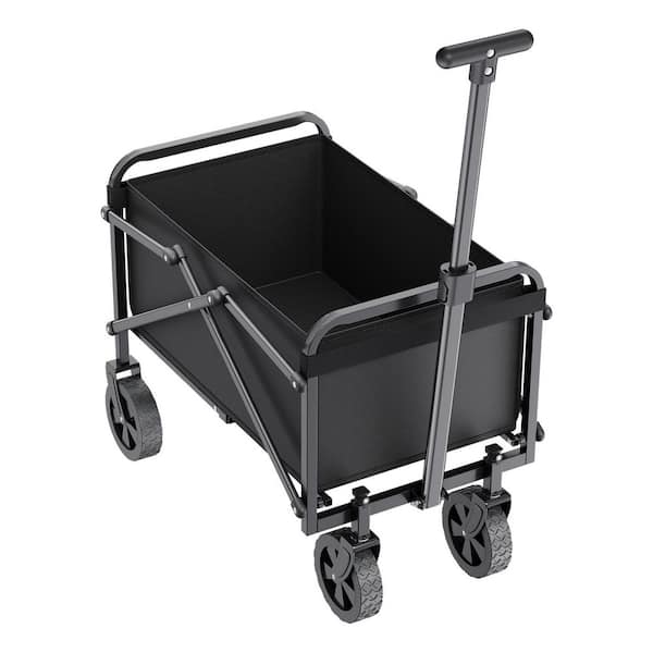 2.82 cu. ft. Fabric Garden Cart, 80L & 200LBS. Collapsible Wagons w/ All-Terrain Wheels, Heavy Duty Outdoor Utility Cart