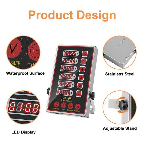Wudkey 6 Channel Precision Stainless Steel Digital LED Kitchen