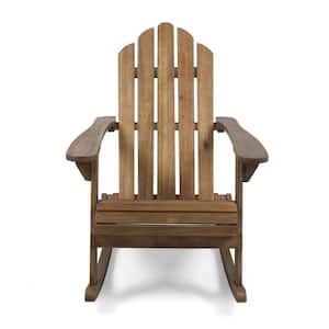 Hollywood Dark Brown Wood Adirondack Outdoor Rocking Chair