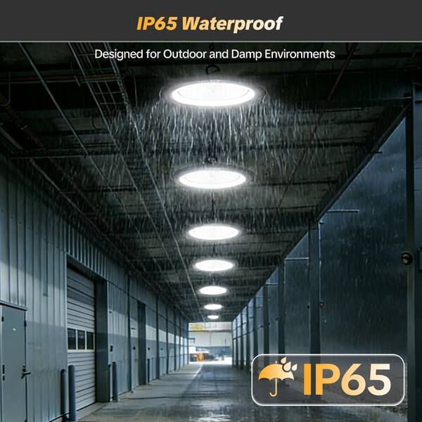 AIKVSXER 12.5 in. 60000 Lumen Black Integrated LED UFO High Bay