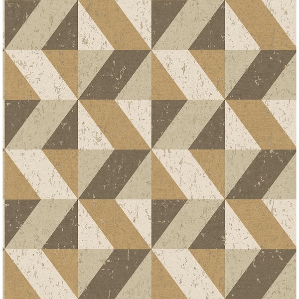 A-Street Prints Cerium Light Brown Concrete Geometric Paper Strippable Wallpaper (Covers 56.4 sq. ft.)