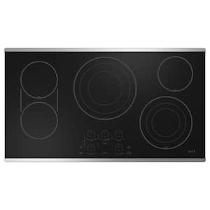 36 in. 5 Burner Element Smart Radiant Electric Touch Control Cooktop in Stainless Steel