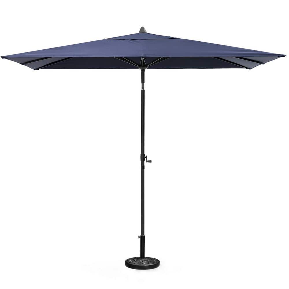 9 ft. x 5 ft. Aluminum Outdoor Market Tilt Patio Umbrella in Navy Blue with Crank and 45 lbs. Cement Weighted Base price history on PriceWatchPro
