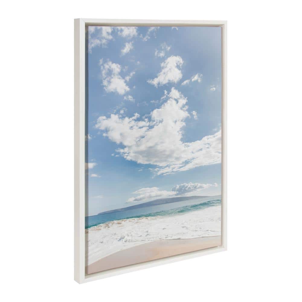 Sylvie Beach Sky Blue Framed Canvas Wall Art, 23x33