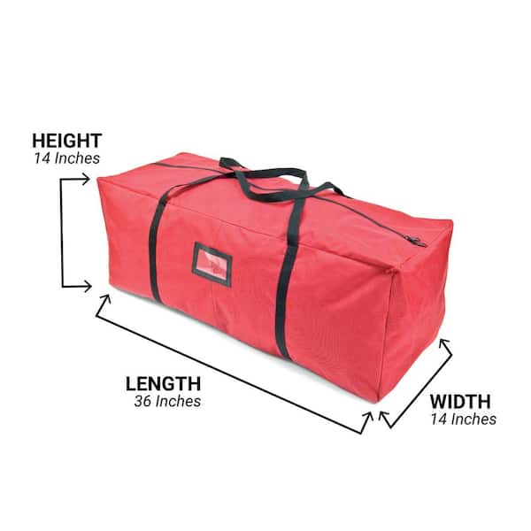 36 in. Red Polyester Multi-Use Decoration Storage Bag