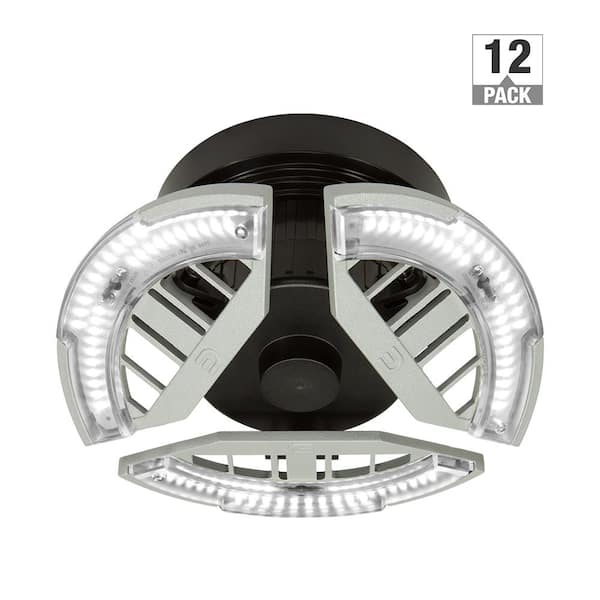 Commercial Electric Spin Light 7 in. Three Adjustable Light Heads LED Flush Mount Ceiling Light Screws into Lamp Holder 3500LM 30W (12-Pack)
