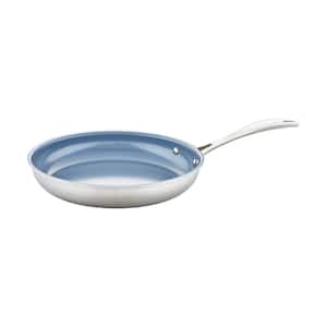 Spirit Coated 10 in. Stainless Steel Ceramic Nonstick Frying Pan in Silver