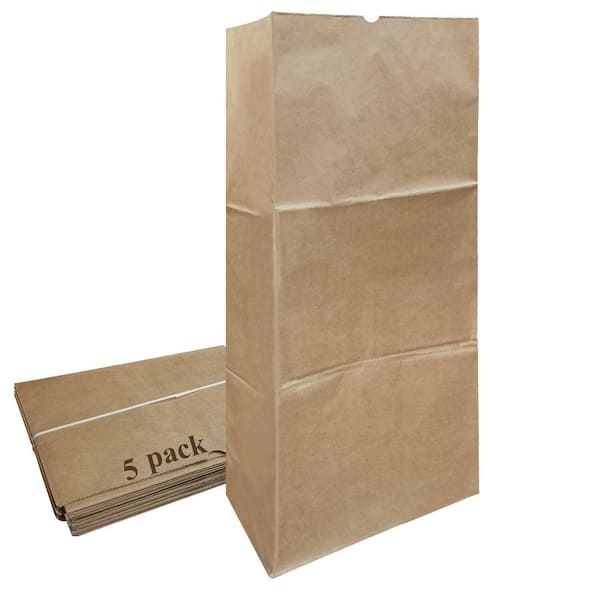 30 Gal. Heavy-Duty 2-Layer Brown Paper Lawn and Leaf Bags for Yard Waste, Compost, Refuse (5-Pack)