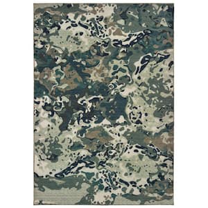 Matthew Blue/Grey 6 ft. x 9 ft. Abstract Area Rug