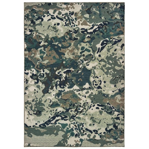 AVERLEY HOME Matthew Blue/Grey 6 ft. x 9 ft. Abstract Area Rug