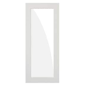 24 in. x 96 in. 1-Lite Clear Solid Hybrid Core MDF Primed Right-Hand Single Prehung Interior Door