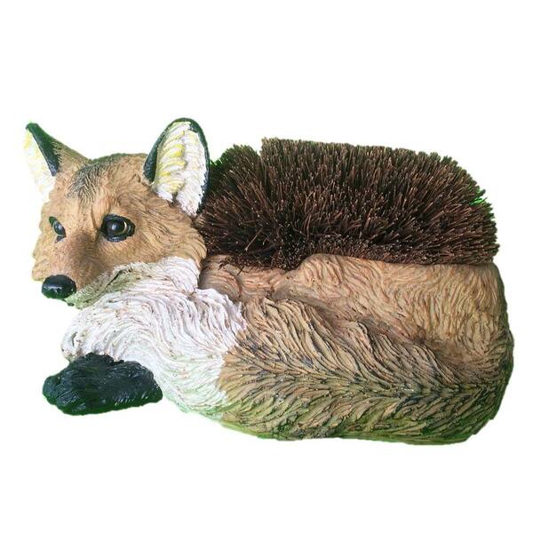 Call of The Wild 14 in. Lying Fox Boot Brush with Replaceable Brush Home and Garden Statue