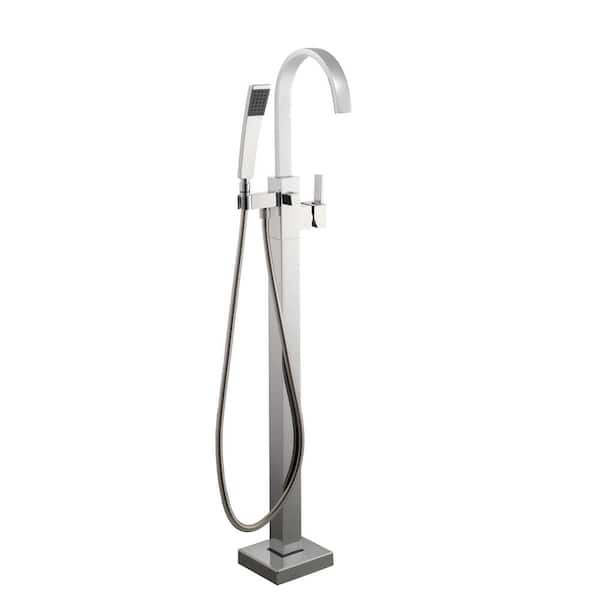 Schon Contemporary Single-Handle Freestanding Floor Mount Tub Faucet in Chrome