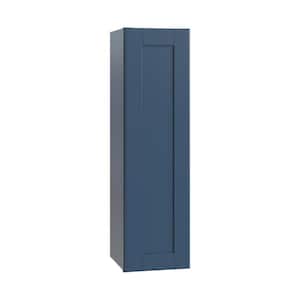 Arlington Vessel Blue Plywood Shaker Stock Assembled Wall Kitchen Cabinet Soft Close Left 9 in W x 12 in D x 36 in H