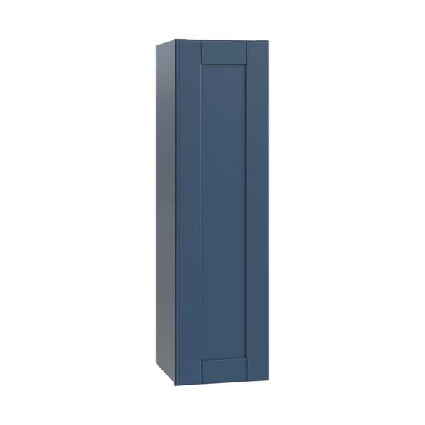 Contractor Express Cabinets Arlington 9 in. W. x 12 in. D x 36 in. H in Vessel Blue Plywood Shaker Stock Assembled Wall Kitchen Cabinet Soft Close