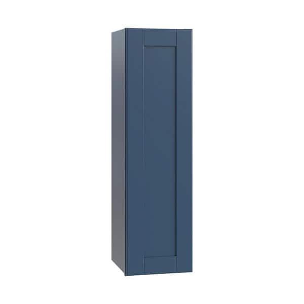 Contractor Express Cabinets Arlington 9 in. W x 12 in. D x 42 in. H in Vessel Blue Plywood Shaker Assembled Wall Kitchen Cabinet Soft Close Left