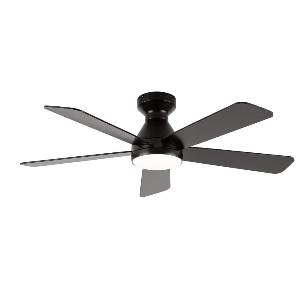 52 in. Indoor LED Black Flush Mount Ceiling Fan with Dual Finish Blades and Light Kit price history on PriceWatchPro