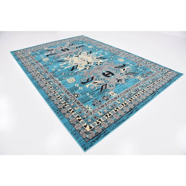Taftan Oasis Turquoise 7' 0 x 10' 0 Area Rug