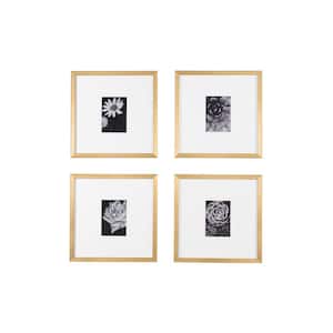 Gold Frame with White Matte Gallery Wall Picture Frames (Set of 4)