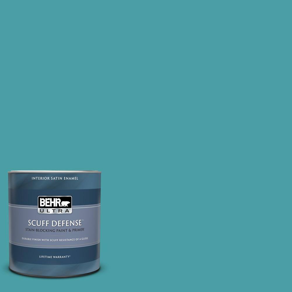 BEHR ULTRA 1 qt. M4605 Aqua Fresco Extra Durable Satin Enamel Interior Paint & Primer 775404