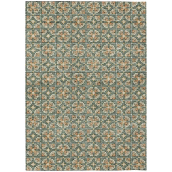 Chantille Machine Washable Indoor/Outdoor Abstract ACN2552 Basil 3 ft. x 4 ft. Area Rug