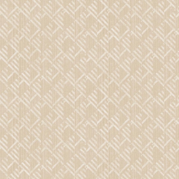 Unbranded TexStyle Collection Browns Geometric Block Flock Stripe Satin Finish Non-Pasted on Non-Woven Paper Wallpaper Roll