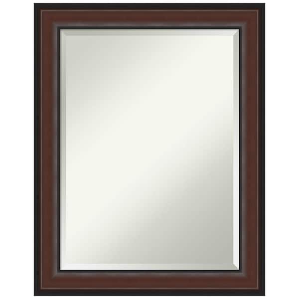 Amanti Art Medium Rectangle Walnut Cherry Beveled Glass Classic Mirror (28.5 in. H x 22.5 in. W)