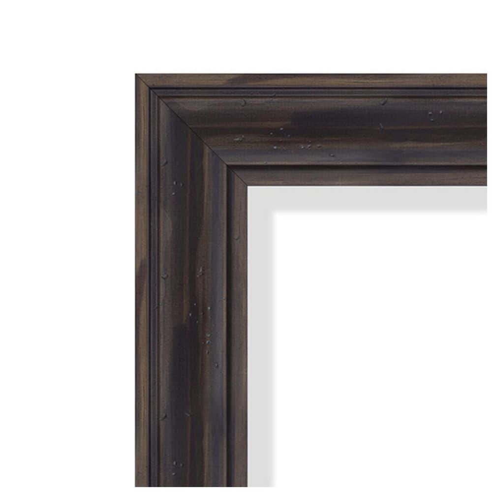 Rustic Pine Black Narrow Bevel Wood Bathroom Vanity Mirror