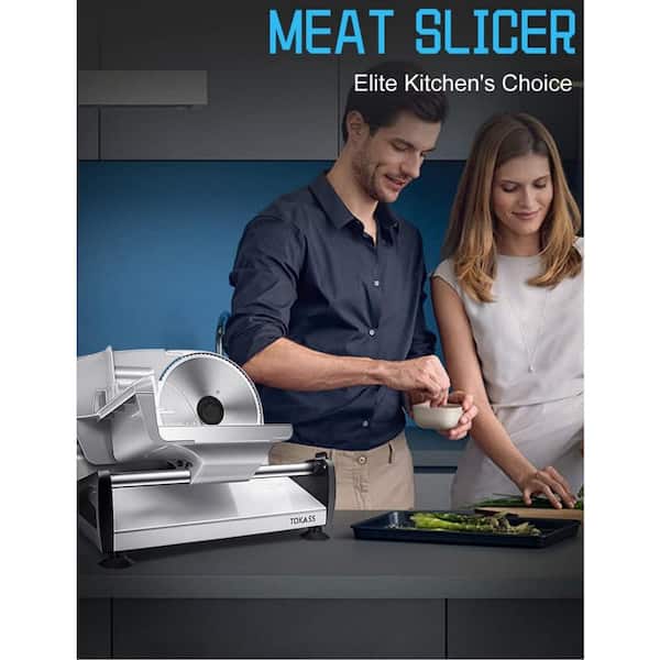 Numhew 150 W Silver Stainless Steel Meat Slicer, Electric