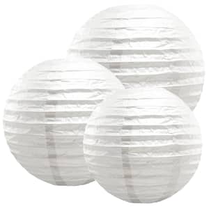 Multi Size White Round Paper Lanterns (6-Count)