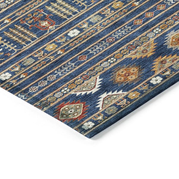 Chantille Machine Washable Indoor/Outdoor Abstract ACN2244 Navy 9 ft. x 12 ft. Area Rug