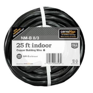 Cerrowire 25 Ft. 8/2 Black Stranded CerroMax SLiPWire Copper NM-B Wire ...