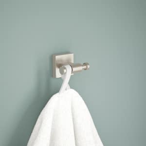 Maxted J-Hook Towel Hooks Bath Hardware Accessory in Satin Nickel (2-Pack)