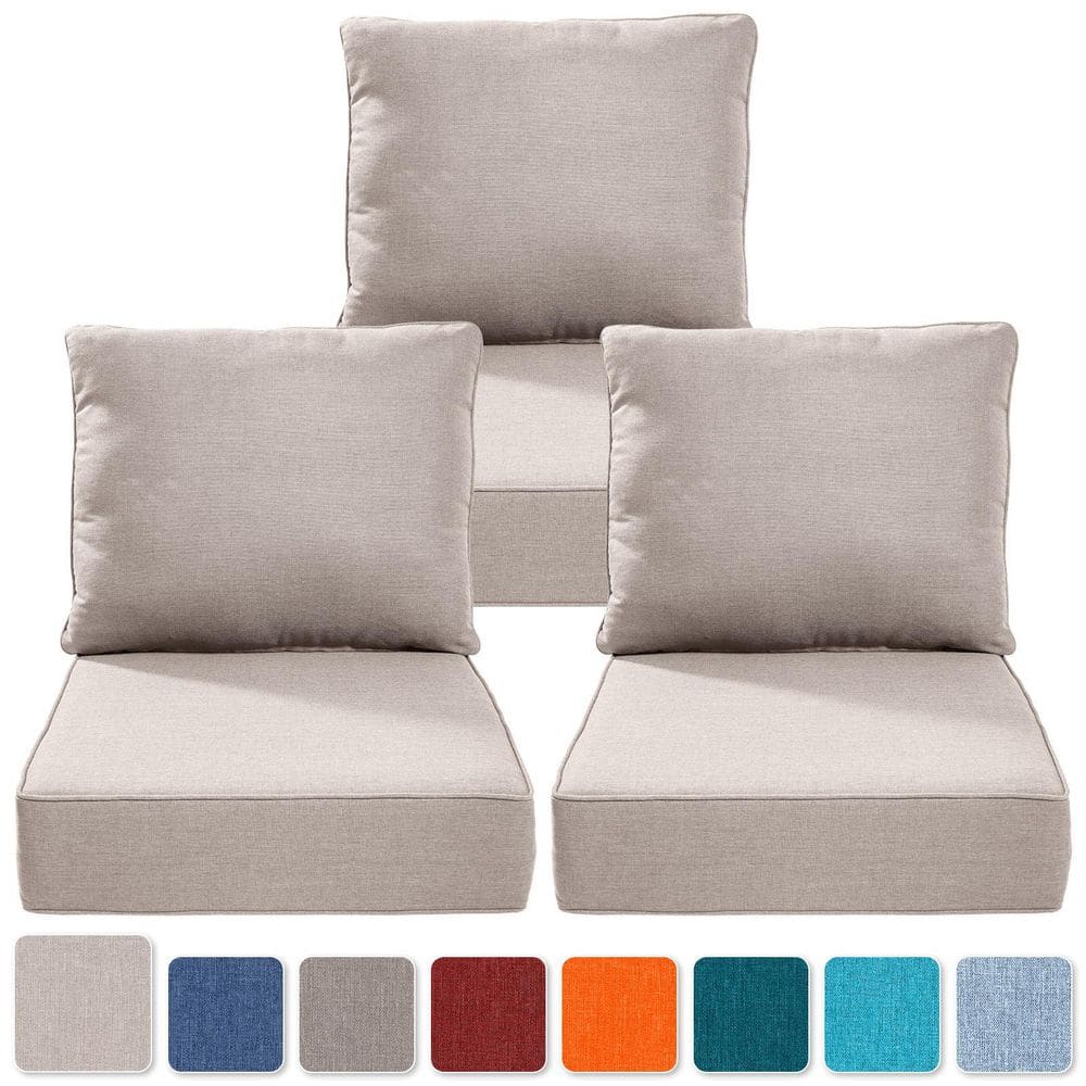 moosprr PlushCore 22 in. x 24 in. x 6 in. 6-Piece Deep Seating