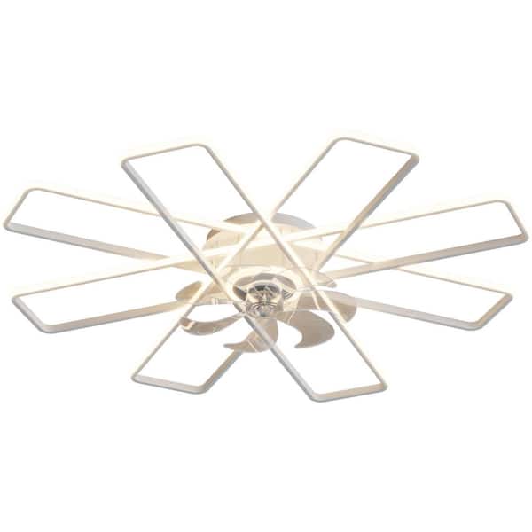 FIRHOT 41 in. LED Indoor White Integrated Light Silent DC Motor 6 Gear Wind Speed Ceiling Fan with Remote Control