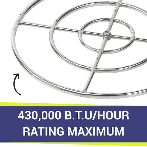 American Fire Glass 30 In Triple Ring, 24 Inch Stainless Steel Fire Pit Rings