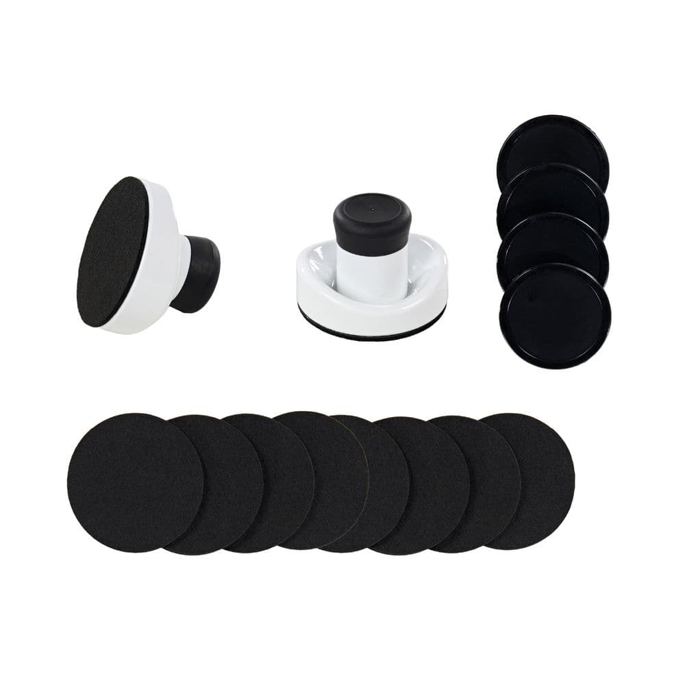 MD Sports Air Hockey Accessories Set 2 White Pushers 4 Black Pucks