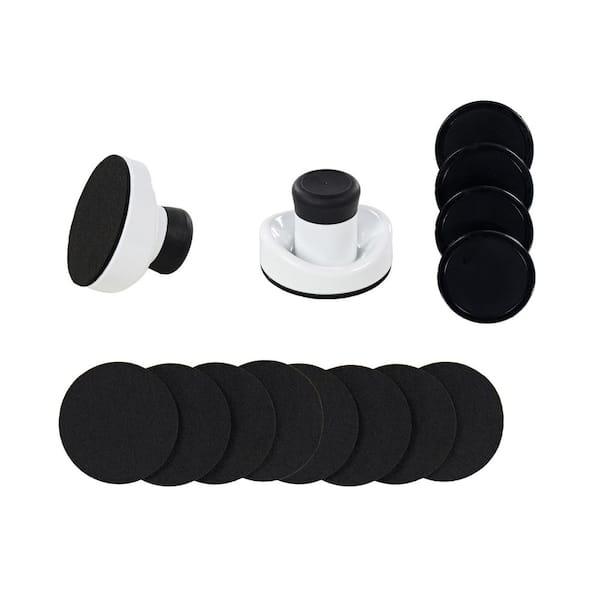 Air Hockey Accessories Set 2 White Pushers 4 Black Pucks, 8 Replacement Pads, Fits 84 to 96 in Air Hockey Tables