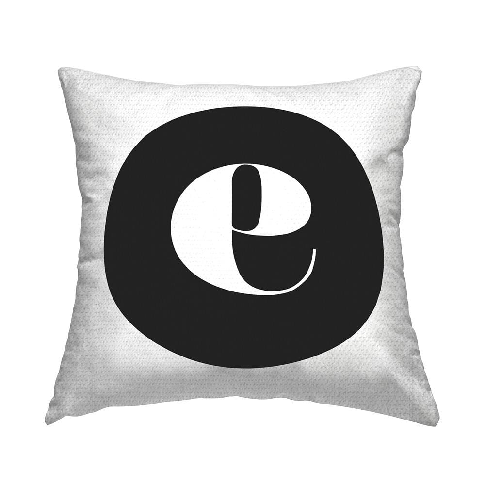 Stupell Industries Black Initial E Square Outdoor Throw Pillow