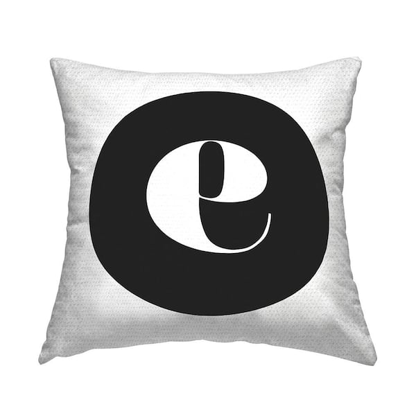 Stupell Industries Black Initial E Square Outdoor Throw Pillow