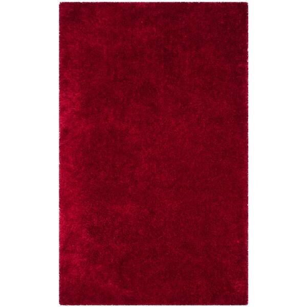 SAFAVIEH Luxe Shag Red 9 ft. x 12 ft. Solid Area Rug