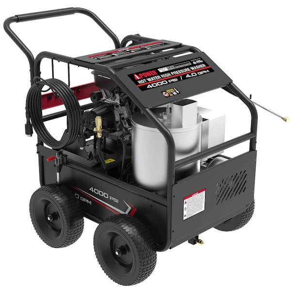 4000 PSI 4.0 GPM Hot Water Gas Pressure Washer with 459cc Engine with 5 Quick Connect Nozzles