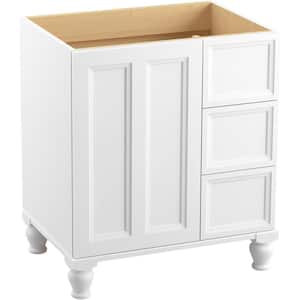 Damask 31 in. W x 22 in. D x 35 in. H Single Sink Freestanding Bath Vanity in Linen White with White Quartz Top