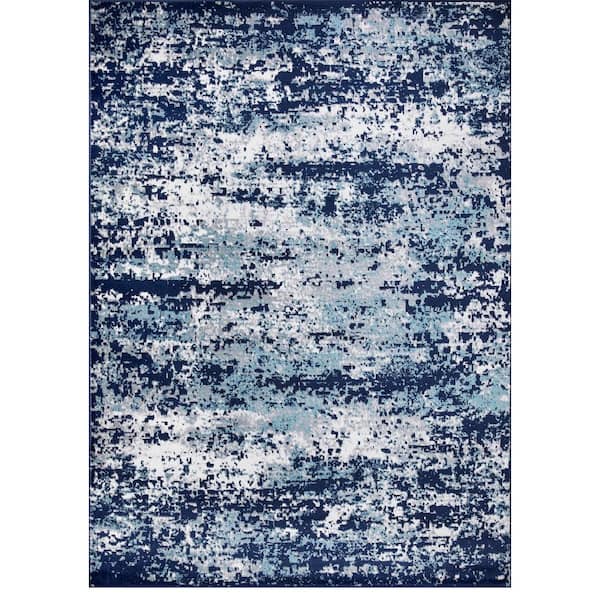 Concord Global Trading Jefferson Collection Abstract Navy 7 ft. x 9 ft. Area Rug
